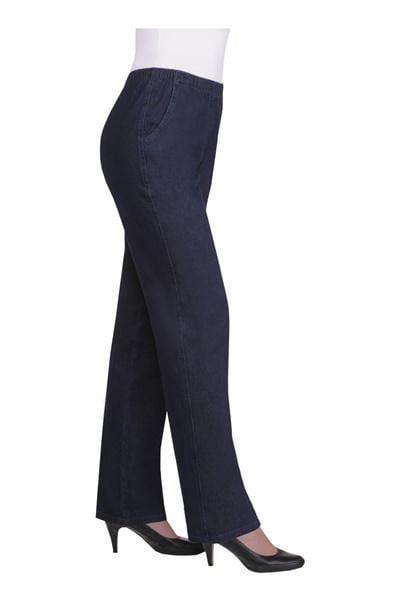 Pantalons Alia pour femmes à jambe droite et à taille élastique